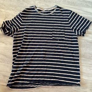 j crew striped shirt size large